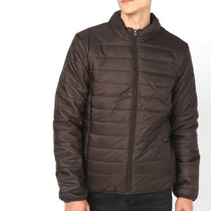 Chaqueta acolchada de verano para hombre personalizada al por mayor, Parka de lona transpirable a prueba de viento con cuello levantado, ropa informal - Product Image 5