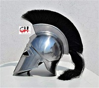 CH Handicrafts Casque Spartan Grec Médiéval Vintage en Métal Argenté Fait Main, inspiré du film 300 (Léonidas), pour Homme Guerrier, Décoration Maison, Diwali, Fête des Mères