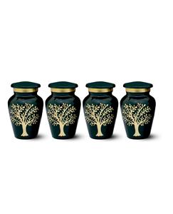 Small Green <b>Urns</b> - Tree of Life Keepsake Set of 4 - <b>Mini</b> <b>Urns</b> <b>for</b> Human <b>Ashes</b> Male & Female - Handcrafted Cremation <b>Urns</b> - Product Image 5