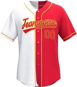 Camisetas de Béisbol Personalizadas por Sublimación, Uniformes de Equipo con Botones, Camisetas Deportivas Transpirables de Manga Corta para Hombre - Product Image 5
