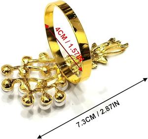 Servilleteros chapados en oro con diseño de perlas modernos de alta calidad para bodas, fiestas y otras ocasiones o regalos - Product Image 4