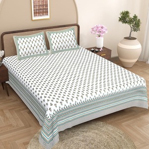 Hot Sale Manufacturer Cotton Bedsheet Set High Quality Bedding Set King Size Bed Sheets And <b>Pillow</b> Cases Indian Print Bedding - Product Image 2