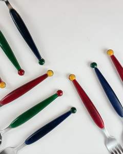 Juego de cubiertos rústicos de acero inoxidable con pulido de espejo, cubiertos de Metal duraderos para cocina de granja, comedor al aire libre, mango de madera - Product Image 2