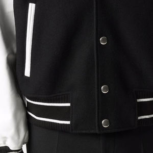 Veste bomber varsity pour homme, col mandarin, tissu personnalisé, décontractée, hiver, séchage rapide et respirante - Product Image 5