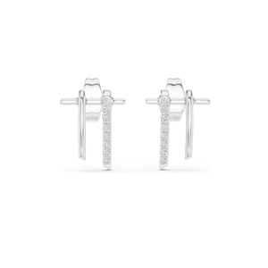 Boucles d'oreilles élégantes en diamant de laboratoire 18 carats de 0,128 ct, clarté VVS-VS EF, disponibles en or rose, or jaune, or blanc et argent 925 - Product Image 2