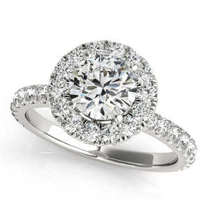French Pave Halo Diamond <b>Bridal</b> Ring <b>Set</b> 18K White Gold 2.45ct-Elegant Fine <b>Jewelry</b> <b>Sets</b> - Product Image 2