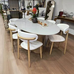 Ghế ăn gỗ nguyên khối thiết kế hiện đại Bắc Âu, bọc vải, dùng cho nhà hàng, khách sạn, nhà ở, căn hộ, quầy bar/nhà bếp - Product Image 3