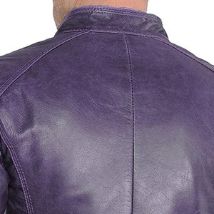 Service OEM - Veste en cuir pour homme avec col montant, logo frontal, couleur noire, manches longues, couleur personnalisable, coupe-vent et respirante - Product Image 6