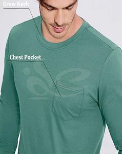 Camiseta ajustada de algodón de manga larga de alta calidad para hombre, ropa de calle transpirable con cuello redondo, tela de algodón 100% - Product Image 3