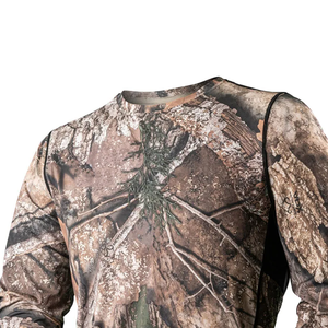Camisas de caza para hombre, ropa de caza OEM personalizada Tree Jungle Palm Real Camo con polaina para el cuello, uniforme táctico de camuflaje - Product Image 5