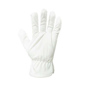 Guantes Masónicos de Algodón Blanco Personalizados con Bordado Dorado de Compás y Escuadra - Product Image 2