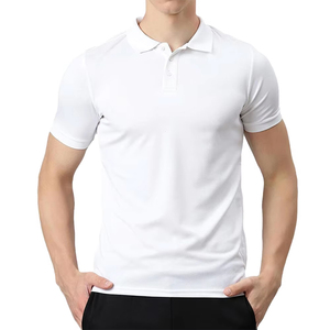 Conception personnalisée brodée 100% coton polos pour hommes couleur blanche à manches courtes séchage rapide polos de golf pour adultes - Product Image 3