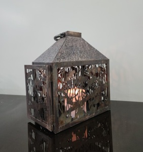 Linterna de Metal duradera portátil, candelabros de hierro hechos a mano para el hogar y el jardín, decoración de Navidad, soporte de vela de mesa, tarros - Product Image 2