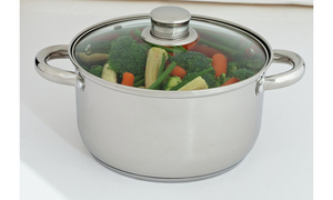 หม้อสแตนเลส 3 ใบ ฝาแก้ว ด้ามจับพลาสติก ปลอดภัยต่อสิ่งแวดล้อม ชุดเครื่องครัวสำหรับทำอาหาร หม้ออุ่นอาหาร ดีไซน์เรียบง่าย - Product Image 3