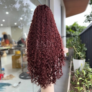 Pelucas de Cabello Humano Vietnamita de Color Borgoña Rizado, Largas y de Alta Calidad - Product Image 6