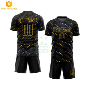 Maillot de football à manches courtes respirant imprimé sur mesure 100% polyester Uniformes de football unisexes - Product Image 1