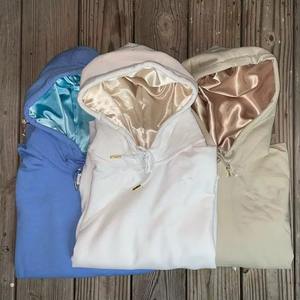 Sudaderas con Forro de Satén para Hombre, Sudaderas Unisex con Forro Polar Grueso, Color Beige, Manga Larga, Estampadas, Personalizadas, al por Mayor - Product Image 1