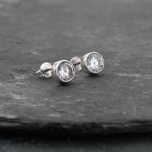 Zircon cubique vintage diamant 925 solide Sterling féminin Zircon cubique boucle d'oreille mariage audacieux à la mode bijoux cadeau - Product Image 1