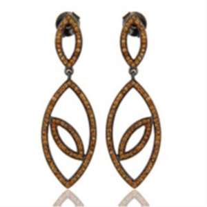 มาใหม่ซิทรินพลอย925เงินสเตอร์ลิงรอบรูปร่างต่างหู - Product Image 1