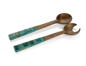 12 pouces artisanat de qualité en gros bois et résine salade ensemble de 2 pièces fabricant et fournisseur indien STAR CRAFTS INDIA - Product Image 5