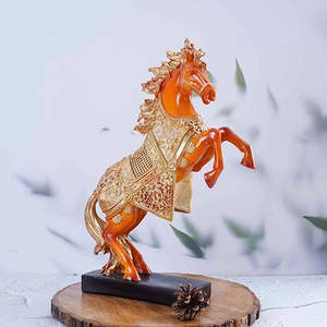 Estatua de Caballo de la Prosperidad Feng Shui Hecha a Mano, Patrón Animal en Resina - Product Image 6