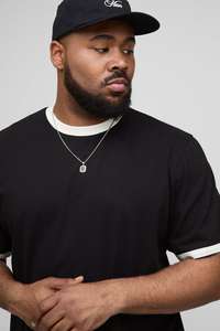 OEM Ringer Mans impresión recortada contraste de gran tamaño bordado personalizado en blanco Unisex peso pesado algodón Ringer camiseta - Product Image 2