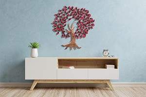 Sculpture en métal dorée de style nouveau, art mural pour salon, décoration intérieure - Product Image 5