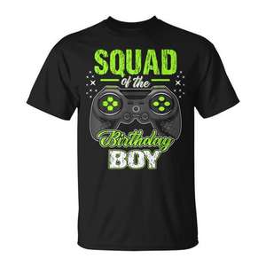 Camiseta de cumpleaños para videojugadores con diseño de Squad Of The Birthday Boy - Product Image 1