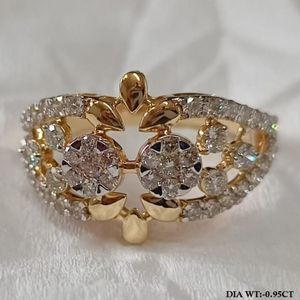 elegante anillo de diamantes hecho en oro rosa de 14 quilates - Product Image 2