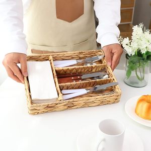 Essentiels de cuisine en gros, plateaux à couverts tressés, conteneur à couverts en jacinthe d'eau - Product Image 4