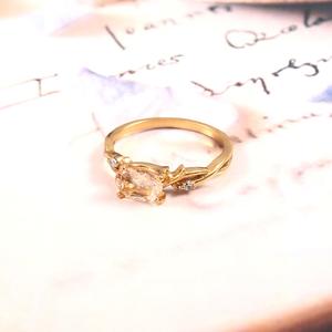 Gold Plated 925 Sterling Silver Pink Morganite and CZ Rings Eternity Vermeil Boho Birthday Anniversary Perfect <b>Gift</b> <b>for</b> <b>Her</b> - Product Image 5