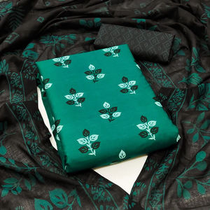 Allover Pattern Printed Fancy Women Unstitched Salwar Kameez 3-Piece Stylish Embroidered Linen Party Wear Suit Set <b>Dress</b> - Product Image 3