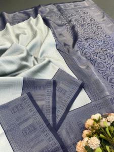 Tela de lino de saris de Bangladesh vibrante de diseñador exclusivo inspirada en la cultura y la tradición de Bangladesh para ocasiones de fiesta - Product Image 4