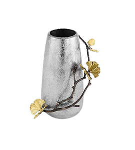 Florero de aluminio color plata, de calidad exclusiva, forma redonda, para decoración del hogar y hoteles. - Product Image 1