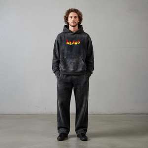 Nuevo Diseño, Chándal con Capucha de Alta Calidad, Lavado Ácido, Estilo Urbano, 100% Algodón, Transpirable, Antibolitas, para Invierno - Product Image 4