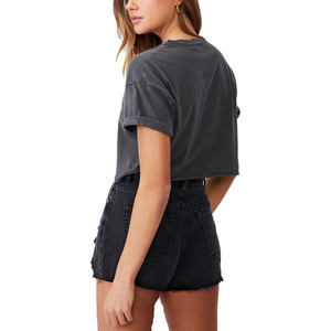 Camiseta extragrande de alta calidad para mujer, Camiseta con estampado personalizado de logotipo de talla grande, estilo informal de ocio, diseño sencillo en blanco para el verano - Product Image 2