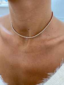 Design élégant E/VS1 coupe ronde colliers de tennis en diamants naturels certifiés GIA colliers en or rose massif 14K ensemble de broches colliers OEM ODM - Product Image 5