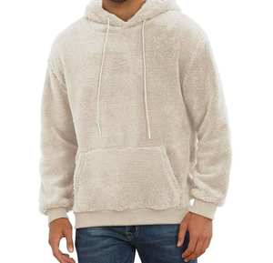 Sweat à capuche en polaire pour homme, vente chaude, hiver, 100% coton, respirant, surdimensionné, anti-froissement, couleur unie, logo personnalisé, taille plus - Product Image 3