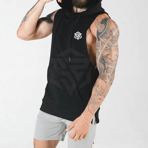 Gym Stringer <b>Hoodie</b> <b>Sleeveless</b> Muscle Tank With Hood Athletic <b>Hoodie</b> Tank Top Breathable <b>Men</b> <b>Sleeveless</b> Gym Wear - Product Image 4