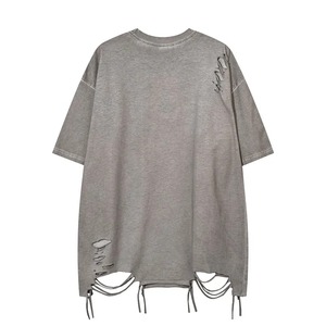 เสื้อยืดลายความทุกข์แบบกำหนดเองสำหรับผู้ชายเสื้อยืดวินเทจสำหรับผู้ชายผ้าฝ้าย100% โอเวอร์ไซส์สีดำ - Product Image 2