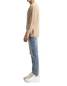 Suéter Cárdigan de Mezcla de Lana Acrílica y Suéteres de Algodón con Diseño Calado, Tejido Cálido de Moda para Invierno - Product Image 4