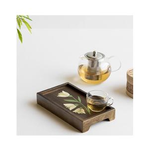 Bandeja de madera natural para servir aperitivos, bebidas o café, organizador de estilo rústico granja para cocina y hogar - Product Image 6