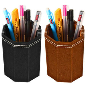 Leather <b>Storage</b> Box Desktop Cosmetics Pencil Key Pen Holder Customised Home & <b>Office</b> Supplies Affordable Price - Product Image 2