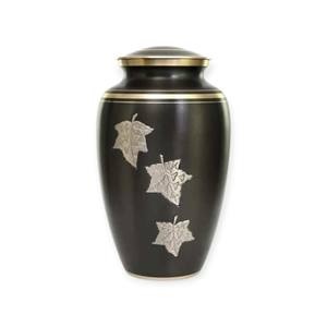 Urne commémorative élégante à rayures dorées et noires avec mini-urne assortie pour cendres élégantes - Product Image 4