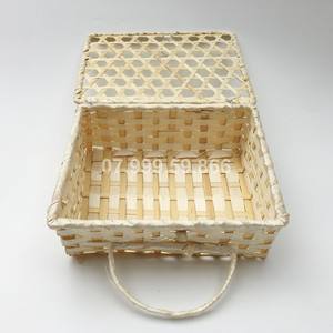 FBA กล่องของขวัญไม้ไผ่ทรงสี่เหลี่ยมพร้อมด้ามจับดีไซน์แบบชนบทมีขนาดตามสั่งเทศกาลและของตกแต่งวันหยุด kingcraftviet - Product Image 3