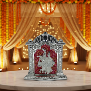 Sculpture artisanale de Radha Krishna idole décorative de couple hindou pour le temple de salon ou le but de cadeau festif - Product Image 2