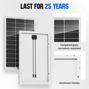 Bifacial 195 watt năng lượng mặt trời Mô hình/Bảng điều khiển PV tấm Monocrystalline hiệu quả cao PV bền cho ngôi nhà Roof RV thuyền cắm trại Đen - Product Image 3