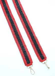 Red Beaded Game Day <b>Purse</b> Strap Long Alloy and Zinc Shoulder Strap With Fabric Polyester Zinc Alloy <b>Clip</b> Gift Bag Strap - Product Image 3
