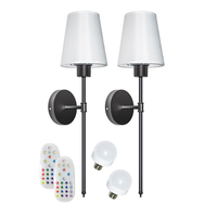 Lampu Dinding LED dalam ruangan, lampu dinding dengan Remote Control E14 dasar desain minimalis Modern untuk ruang tamu kamar tidur lampu latar belakang Sofa