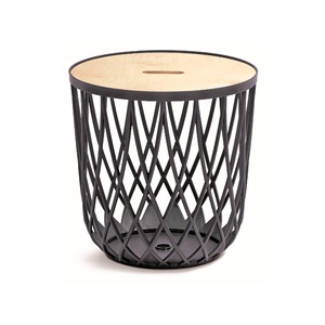 Set di 5 cestini multifunzionali da 55L (con coperchio in legno) + 4x35L Prosperplast Uniqubo in plastica colore antracite - Product Image 6